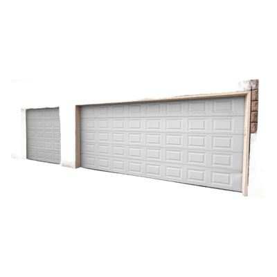 Puerta de Garage Seccional / Aislamiento Térmico Superior / Panel Calibre 26 / Poliuretano 43 mm / Densidad 45 kg/m³ / 5 Secciones 7 Cuadros / Estilo Americano