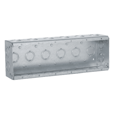 Caja Multigang de Acero / 6 Posiciones / Profundidad 2.5 in / 28 Entradas 1/2"-3/4" / Capacidad 95.3 cu. in / UL Listed