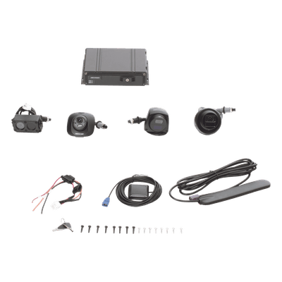Kit DVR Móvil 1080P / Incluye 4 Cámaras TURBOHD 1080P / Modulo 4G y GPS / Soporta Memoria SD / Visualización por Hik-Connect Teams