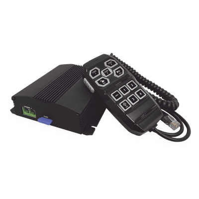 Sirena Vehicular / 100W / Multivoltaje 12~24 VCD / 22 Ciclos de Tono / 4 Salidas Auxiliares / Megafonía y Radio Integradas
