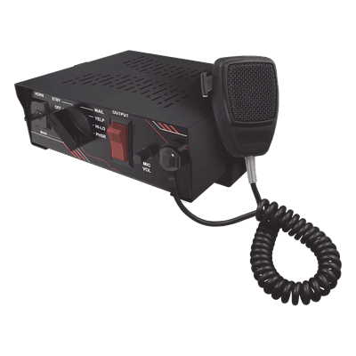 Sirena Vehicular / 100 W / Multivoltaje 12~24 VCD / 6 Tonos Clásicos / Micrófono Integrado / Certificación SAE J1849