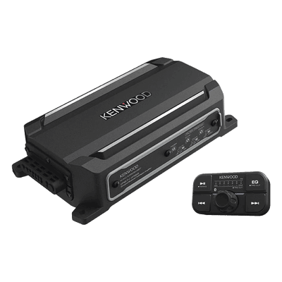 Amplificador Marine Clase D / 4 Canales / 600 W Máxima / Bluetooth / IPX7 Sumergible / Control Remoto / Puenteable 2 Canales