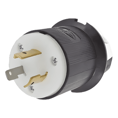 Clavija Industrial con Bloqueo de Media Vuelta / 20 A 125 V CA / 2 Polos 3 Hilos / NEMA L5-20P / Interior Seco / -40°C a 75°C