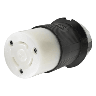 Conector Industrial con Bloqueo de Media Vuelta / 30 A 125 V CA / 2 Polos 3 Hilos / NEMA L5-30R / 2.26 x 2.26 x 3.86 in