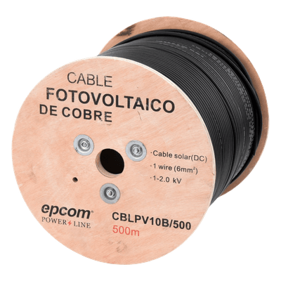Cable Fotovoltaico / 6 mm² (10 AWG) / 500 m (1640.4 ft) / Cobre Suave / 2000 Vcc / Resistencia UV-Ozono / -40°C a 120°C