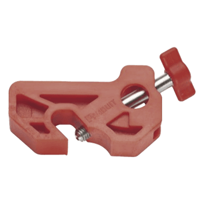 Bloqueador de Disyuntor Miniatura / Sin Herramientas / Nylon / 48.2 mm (0.16 ft) / Rojo / LOTO