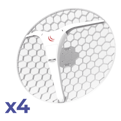 CPE y PtP 5GHz / 802.11ac / 867 Mbps / Antena Rejilla 27 dBi / Polarización Dual / Gigabit Ethernet / Pack 4 Unidades