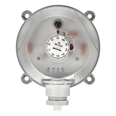 Interruptor de Presión Diferencial / Rango Ajustable 20 a 200 Pa / Montaje en Ducto / IP54 / SPST 1.5 A a 250 VAC