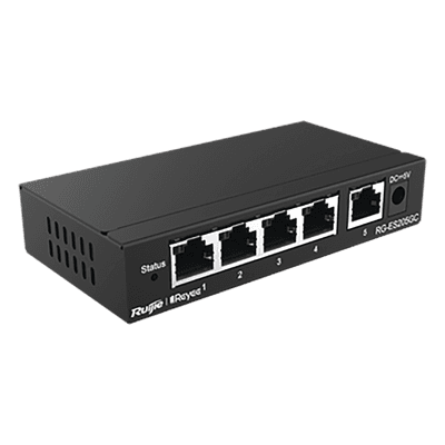 Switch Administrable / 5 Puertos Gigabit / Capacidad 10 Gbps / Gestión Cloud y Móvil / 16 VLANs / 5W Máximo