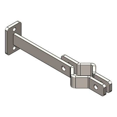 Herraje Lateral para Mástil / Acero A36 Galvanizado / 25 cm / Tubo 34-51 mm / Tornillería 5/16