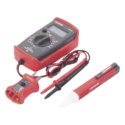 Kit de Prueba Eléctrica / Multímetro Digital / Detector de Tensión sin Contacto / Probador de Fase GFCI / 250 V AC/DC / 50 A
