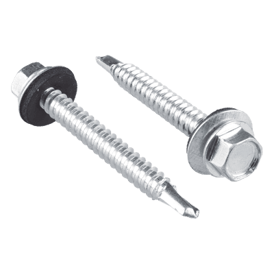 Tornillo Autoperforante / Cabeza Hexagonal con Rondana / #14 x 3/4" / Acero Galvanizado / Punta Broca / 100 Piezas