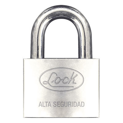 Candado de alta seguridad / Acero anticorte / Horquilla 50 mm (1.97 pulgadas) / Llave disco Abloy / Cromado