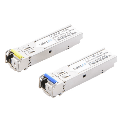 Transceptor Óptico SFP Bidireccional / 1.25 Gbps / Monomodo 3 km (9842.5 ft) / 1310 & 1550 nm / LC/UPC Simplex / DDM / Hot-Plug / 2 Piezas