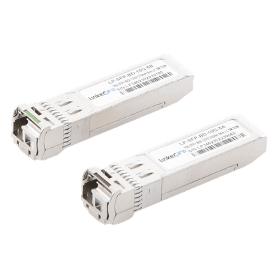 Transceptor Óptico SFP+ Bidireccional / 10 Gbps / Monomodo 1270 & 1330 nm / Alcance 5 km (3.1 mi) / Conector LC/UPC Simplex / DDM / Hot-Pluggable