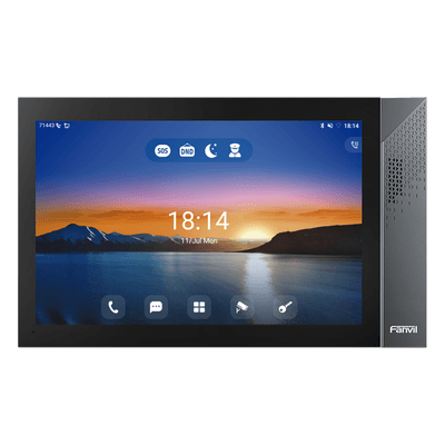 Monitor IP/SIP para interior con Android, Wi-Fi, Bluetooth, Pantalla táctil de 10.1", audio de 2 vías, PoE, 8 interfaces de entrada de alarma.
