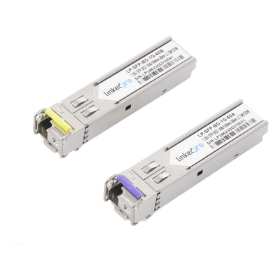 Transceptor Óptico SFP Bidireccional / 1.25 Gbps / Monomodo / 60 km (196.8 ft) / 1490 & 1550 nm / LC/UPC Simplex / DDM / Hot-Plug / 2 Piezas