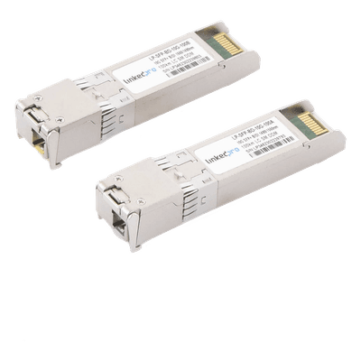 Transceptor Óptico SFP+ Bidireccional / 10 Gbps / Monomodo / Alcance 100 km (328 ft) / LC/UPC Simplex / DDM / 2 Piezas