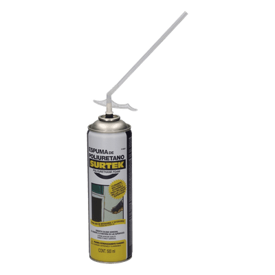 Espuma de Poliuretano / Capacidad 500 ml / Válvula de una sola aplicación / Tubo de extensión incluido