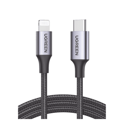 Cable USB-C a Lightning | 1 Metro (3.28 Pies) | Certificado MFi | Carga Rápida 60W | 480 Mbps | Conector C94 | Adecuado para iPhone, iPad y iPod | Protección Integrada | Caja de Aluminio | Nylon Trenzado | Color Negro