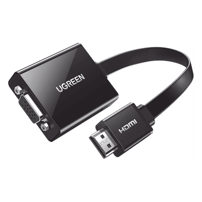 Adaptador HDMI a VGA / Resolución 1080P / Audio 3.5mm / Con Puerto Micro USB para Alimentación / Plug & Play / No Requiere Controlador / ABS / Flexible y Duradero