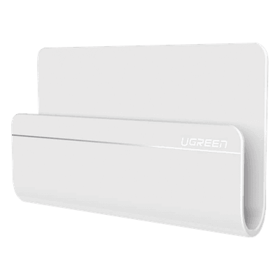 Soporte de Pared Adhesivo para Teléfono / Diseño de Montaje en Pared / Protección De Silicona Antideslizante / Anti Arañazos / Adhesivo 3M / Soporta Dispositivos 165*81*26.5 mm. / Caja De ABS / Color Blanco