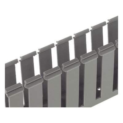 Canaleta Ranurada de PVC / 3.25 in Ancho / 3.12 in Alto / 6 ft (1.8 m) Largo / Tipo G / Gris Claro