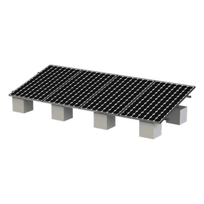 Kit de Montaje Fotovoltaico / 4 Módulos 30-35 mm / Riel No.8 / Viento 136 km/h (84.5 mph) / Inclinación 20° a 45° / Longitud 5400 mm (17.7 ft)