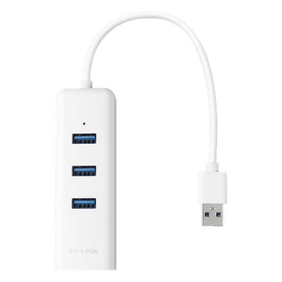 Adaptador de red / USB 3.0 a RJ45 / 3 puertos USB 3.0 / Gigabit Ethernet / 96x23x31 mm