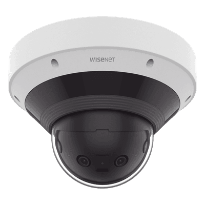 Cámara Panorámica Multisensor 8 MP / Visión hasta 209° / Análisis con inteligencia artificial / Detección Persona-Vehículo / WiseNR II y WiseStream III / WDR 120dB / IR 20 mts / IP66 / IK10 / NEMA 4X