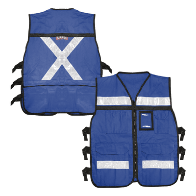 Chaleco de Seguridad Reflejante / 6 Bolsas Externas / 6 Broches Ajustables / Talla Extra Grande / Cierre Reforzado 20' / 2 Bolsas Internas