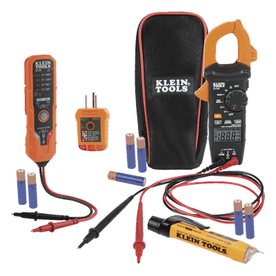 Kit de Prueba Eléctrica / Multímetro de Gancho CA / Detector de Voltaje 12-1000 VCA / Probador de Tensión 12-240 VCA / Analizador de Cableado / CAT III 600 V