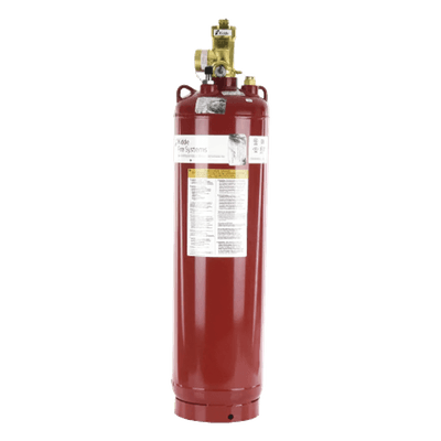 Cilindro con Válvula para Sistema de Agente Limpio / Capacidad 200 lb (90.7 kg) / Indicador de Nivel de Líquido / Acero con Pintura Roja / Aprobación UL ULC FM USCG