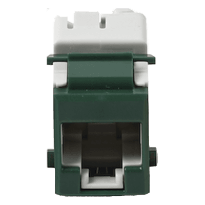 Jack Keystone Cat6A UTP / Terminación T568A/B / Rango -10 a 60°C / Color Verde / UL 94 V-0