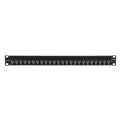 Patch Panel / UTP Cat6A / 24 Puertos Precargados / Plano 1U / Rack 19'