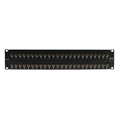 Patch Panel / UTP Cat6A / 48 Puertos / Plano / 2U / Rack 19'