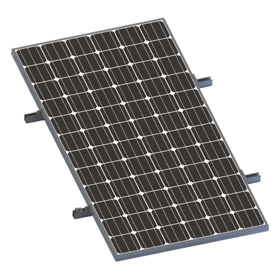 Kit de Montaje para Panel Solar / Arreglo 1x1 / Rieles de Aluminio Anodizado / Módulos de 35 mm / Instalación en Techos Planos