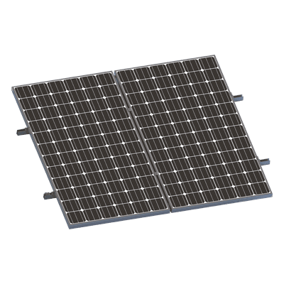 Kit de Minirieles para Panel Solar / Arreglo 1x2 / Aluminio Anodizado / Módulos 35 mm / Instalación en Lámina