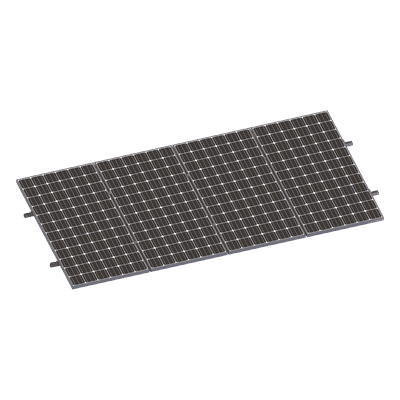 Kit de Minirieles para Panel Solar / Arreglo 1×4 / Aluminio Anodizado / Módulos 35 mm / Instalación en Lámina