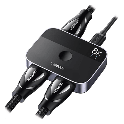 Conmutador HDMI 2.1 8K @60Hz | HDMI Splitter 2 Entradas a 1 Salida | Soporta 4K @120Hz 1080P @240Hz 3D | HDR Dolby | Alta Velocidad 48Gbps | Formatos de Audio LPCM/DTS/DSD, 2,0/2,1/5,1/7,1 canales.