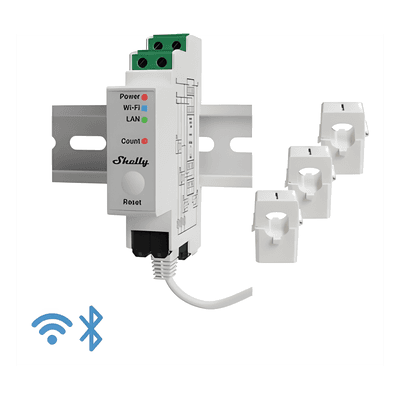 Medidor de Energía Trifásico / Wi-Fi 802.11 b/g/n / Ethernet RJ45 / Riel DIN / 120 A por Fase / Memoria 60 Días