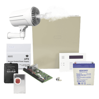 Panel de Alarma con Generador de Niebla / 150 m³ (5,297 ft³) en 10 s / 48 Zonas / Teclado Alfanumérico con Receptor Inalámbrico / Activación por Contacto Seco