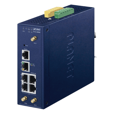 Gateway Industrial LoRaWAN / 5 Puertos 10/100/1000T / 300 Nodos / EU868 US915 AS923 / -45 a 75°C / RS485 Modbus