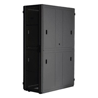 Gabinete para Centros de Datos / 42 UR / 600 mm Ancho / 1070 mm (3.51 ft) Profundidad / Carga 1588 kg / Puerta 80% Perforación / Acero Soldado