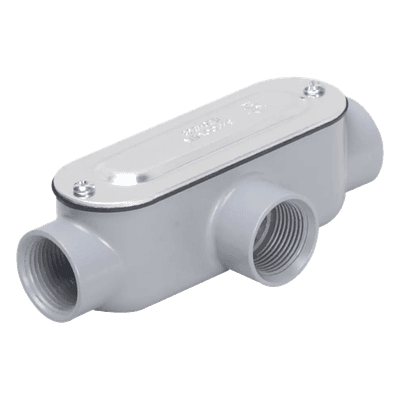 Caja Registro Tipo T / 1/2 in (12.7 mm) / Aluminio / NEMA 3R / UL / 4.3 in³ / Rígido e IMC