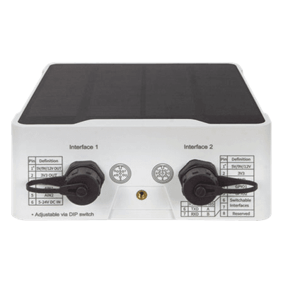 Controlador de nodo LoRaWAN / IP67 / LoRaWAN Clase A y C / GPIO, AI, RS232, RS485 / Alcance 11 km / 36,000 ft / Celda solar y batería integrada / NFC y USB