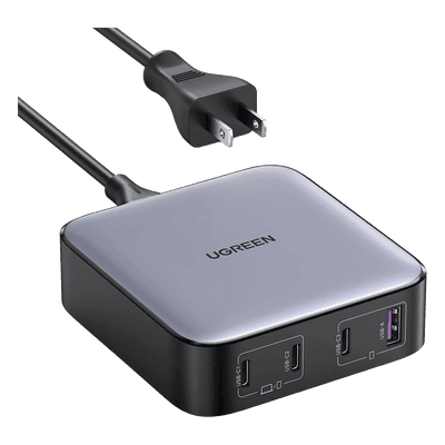 Cargador de Escritorio de 100W | 4 Puertos de Carga Rápida | 3 USB-C | 1 USB-A | Tecnología GaN II +SIC | Power Delivery 3.0 | Quick Charge 4.0 | Chip Confiable y Carga Inteligente | Optimiza la Experiencia de Carga