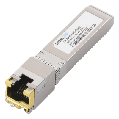 Transceptor SFP+ / 10 Gbps / RJ45 / 10GBASE-T / Alcance 30 m (98.4 ft) / Hot-Pluggable / Monitoreo DDM