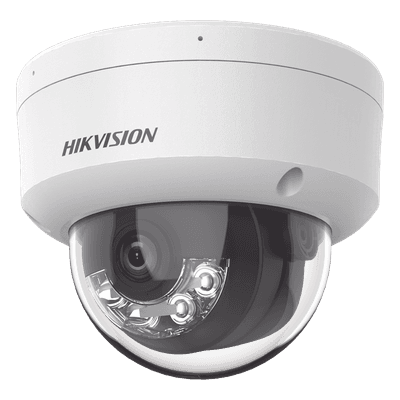 [Dual Light] Domo IP 2 Megapixel / Lente 2.8 mm / 30 mts IR + 30 mts Luz Blanca / Micrófono Integrado / Antivandálico IK08 / ACUSENSE Lite / Exterior IP67 / H.265 / PoE / ONVIF / Micro SD