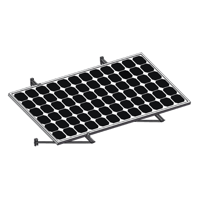Montaje para Módulos Solares / Aluminio Anodizado / Riel 1400 mm / Espesor 35-40 mm / Muro